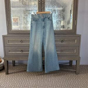 MOTHER Light Blue Wide Leg Flare Jeans